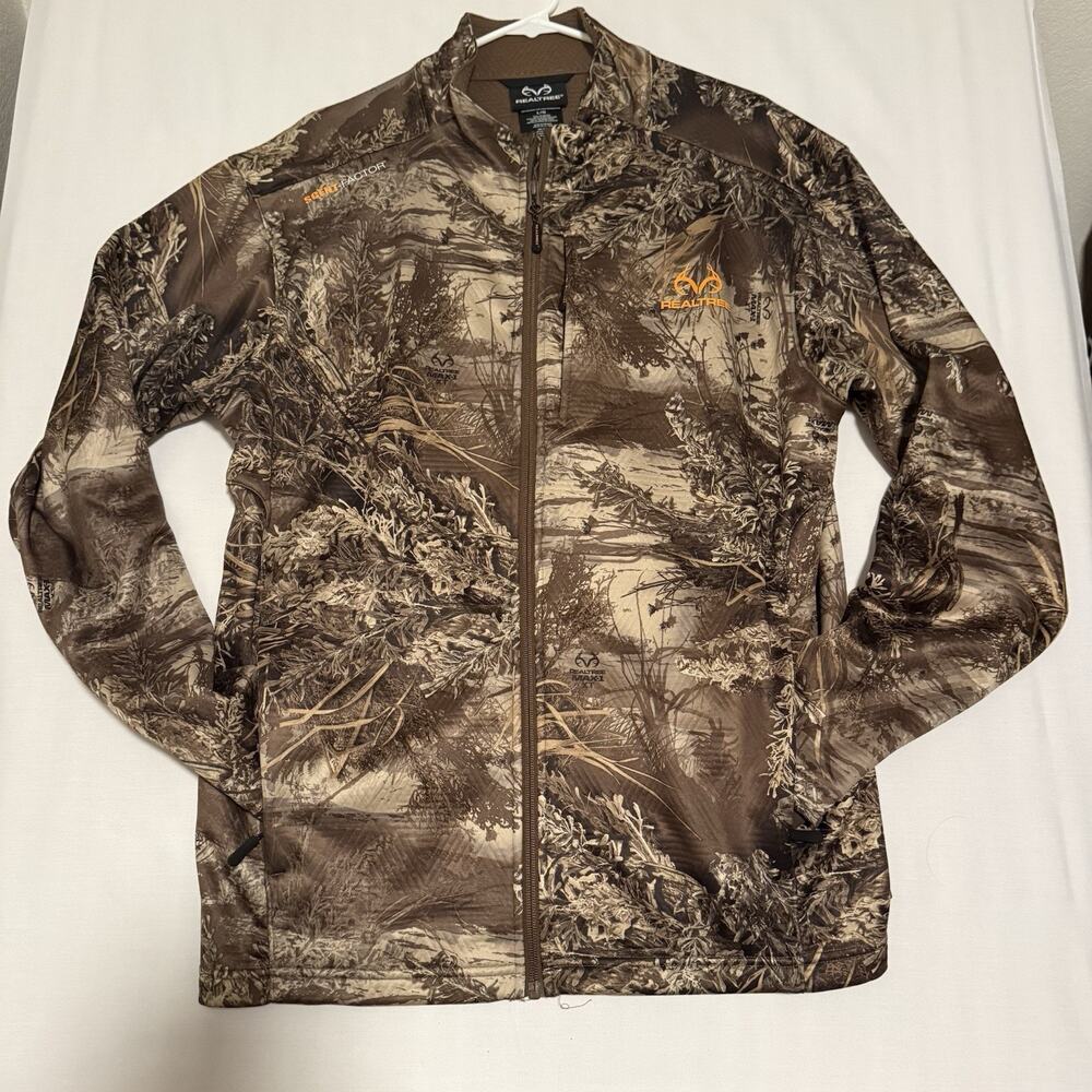 Realtree ScentFactor Max-1 XT Camo Hunting Jacket Mens Large Full Zip Brown